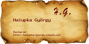 Halupka György névjegykártya