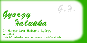 gyorgy halupka business card