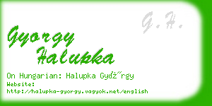 gyorgy halupka business card